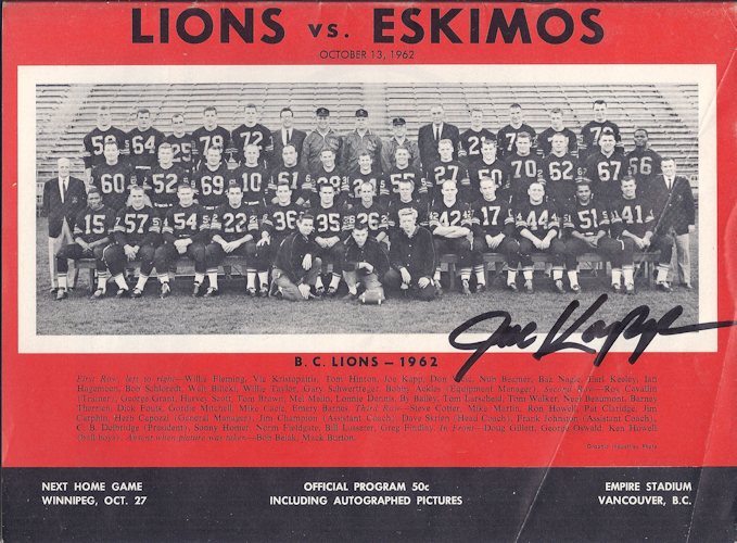 1962 Lions vs Eskimos